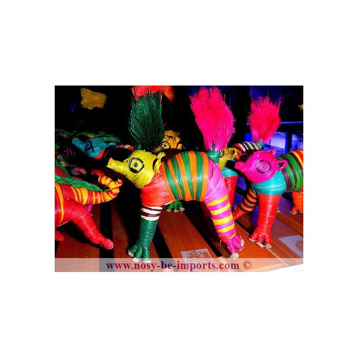 Lemurien rafia - Artisanat malgache - Animaux Rafia