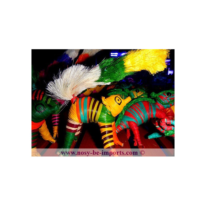 Lemurien rafia - Artisanat malgache - Animaux Rafia